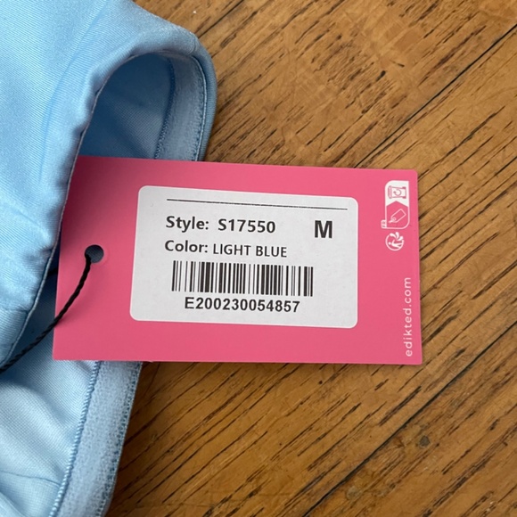 NWT - Edikted Lucina Bow Light Blue Strapless Corset Top Size Medium - Picture 6 of 7